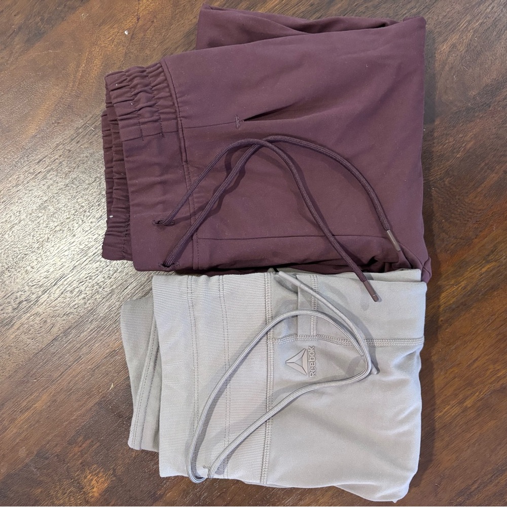 BUNDLE- Reebok Maroon and Light Gray Athletic Pants